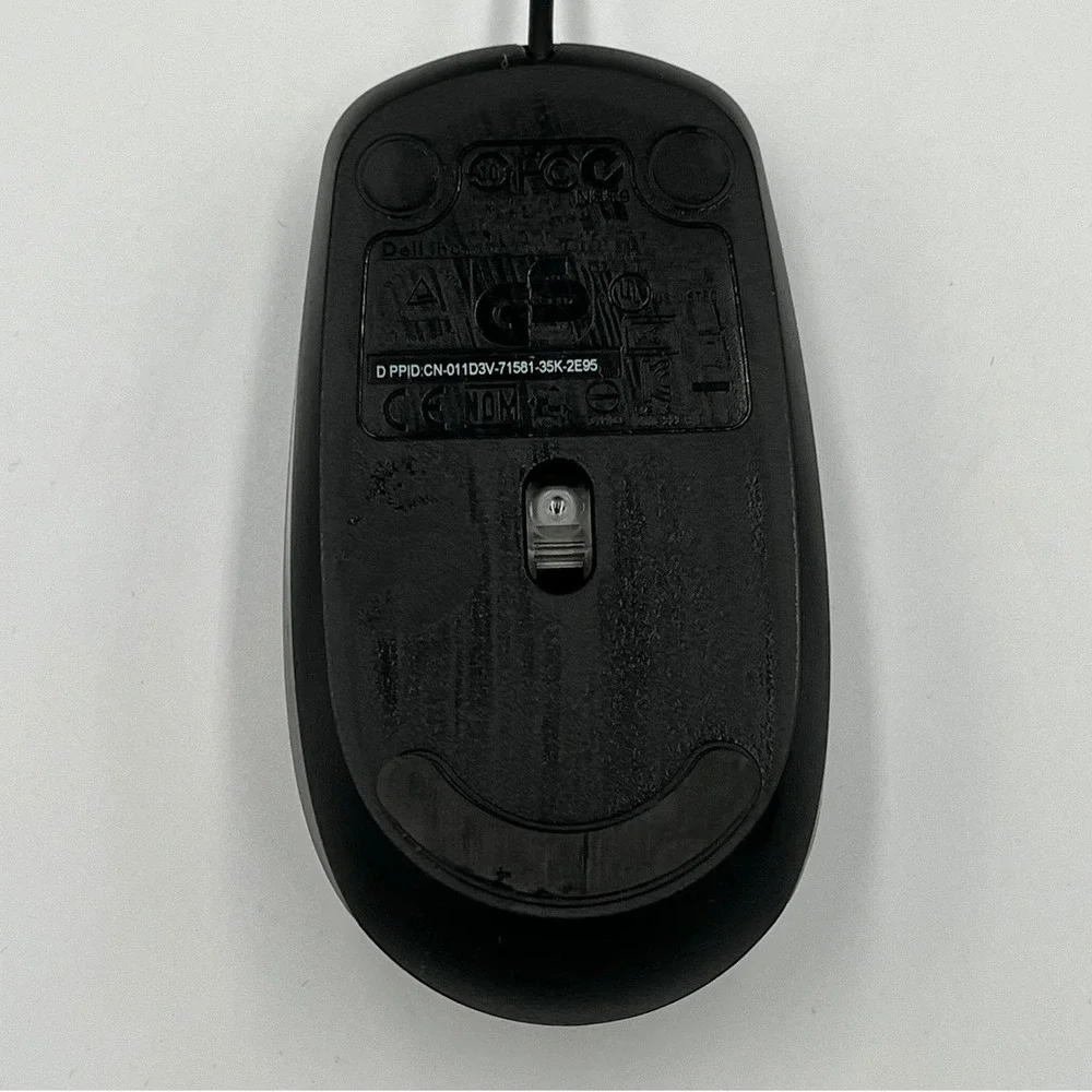 Dell MS111-P Optical USB Wired Mouse Unisex OS Black Very Good 3-Button Scroll
